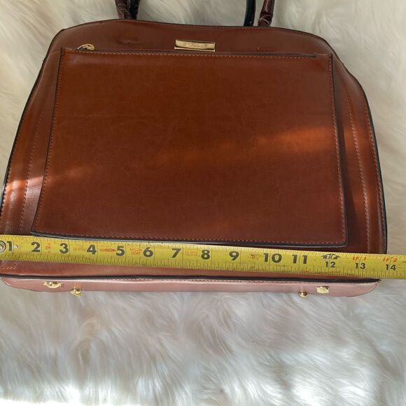 NWOT J Francis Brown satchel bag with crocs embossed print on sides & st… - Picture 10 of 16